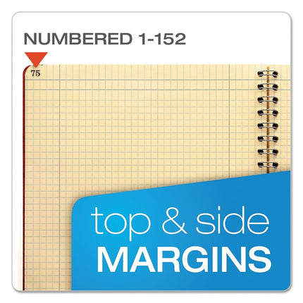 Ampad Computation Book, 4x4 Quad Ruled, 76 Sheets, Ivory, 11-3/4" x 9-1/4", 1 per Pack (22-157)