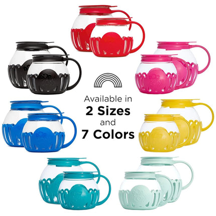 Ecolution Patented Micro-Pop Microwave Popcorn Popper, Temperature Safe Borosilicate Glass, Teal