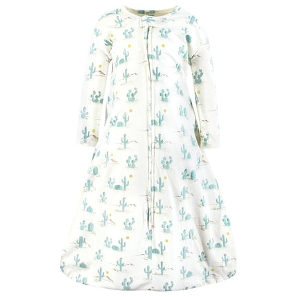 Hudson Baby Unisex Baby Long Sleeve Cotton Jersey Sleeping Bag, Sack, Blanket, Desert Cactus, 0-6 Months