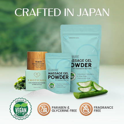 Japanese Nuru Massage Gel Powder Sumire 50g, Aloe, Resealable, Makes 5L