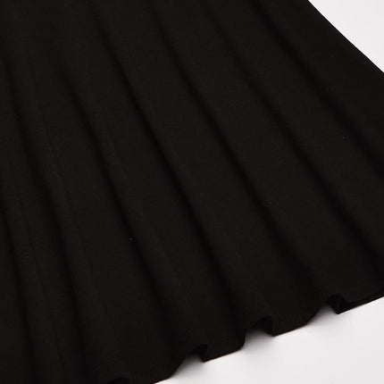The Children's Place Girls' Big Short Sleeve Solid Knit Pleat Dress, Black, 7-8
