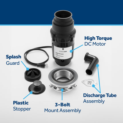 Triturador de basura GE GFC365W, negro