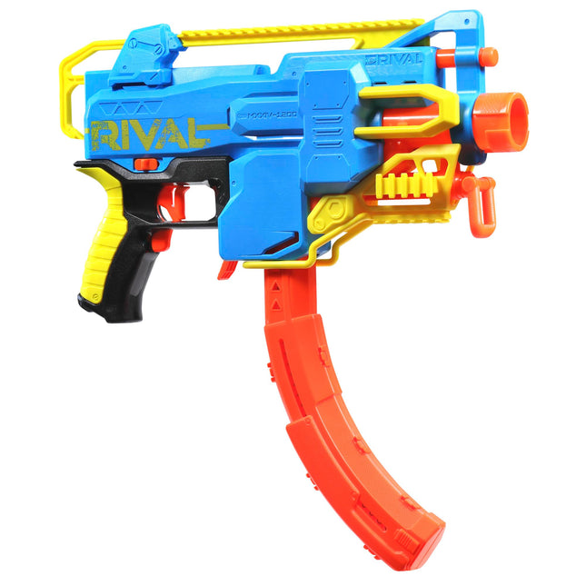 Lanzador Motorizado Nerf Rival Challenger MXXIV-1200, Cargador Curvo de 12 Balas, 18 Balas Nerf Rival Accu-Rounds, Regalos para Adolescentes