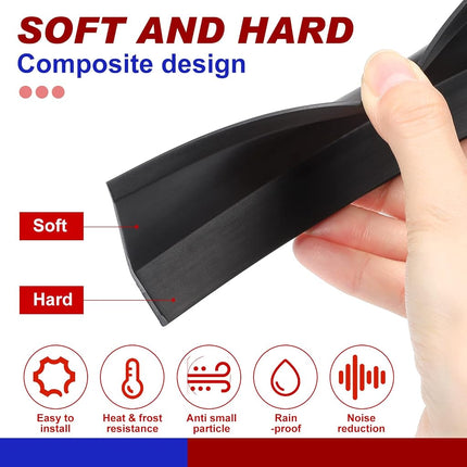Weatherproofing Garage Door Seals Top and Sides Seal Strip PVC Garage Door Weather Stripping with Screws(Black, 50 ft)