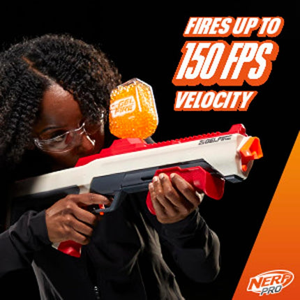 Pro Gelfire Raid Blaster, Fire 5 Rounds at Once, 10,000 Gel Rounds, 800 Round Hopper, Eyewear, Toys for Teens Ages 14 & Up