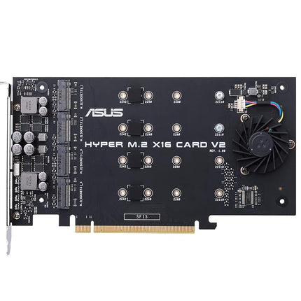 ASUS Hyper M.2 X16 PCIe 3.0 X4 Expansion Card V2 Supports 4 NVMe M.2 (2242/2260/2280/22110) Upto 128 Gbps for Intel VROC and AMD Ryzen Threadripper NVMe Raid