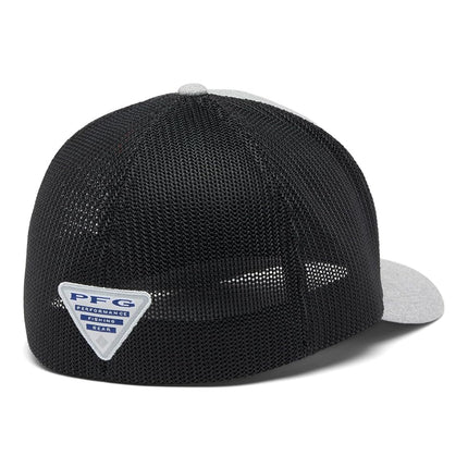 Columbia Unisex's PFG Hooks Mesh Ball Cap, Cool Grey Heather/Black, XXL