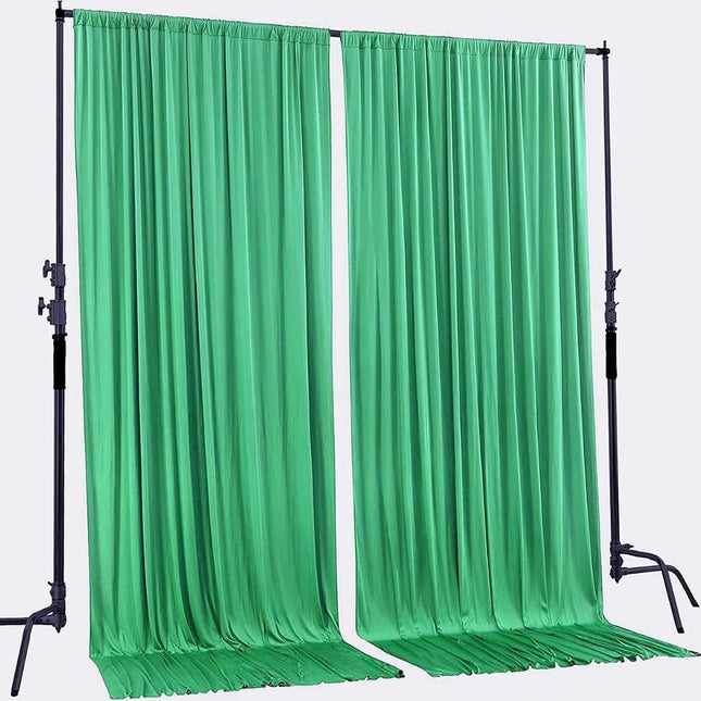 AK TRADING CO. 10 feet x 10 feet Polyester Backdrop Drapes Curtains Panels with Rod Pockets - Wedding Ceremony Party Home Window Decorations - Kelly Green