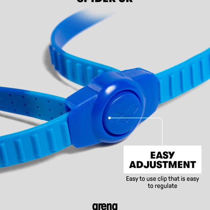 Gafas de natación ARENA Spider Junior para niños, Gafas de natación con protección UV, Puente nasal autorregulable, Juntas de silicona hipoalergénicas, Tratamiento antivaho, 6-12 años