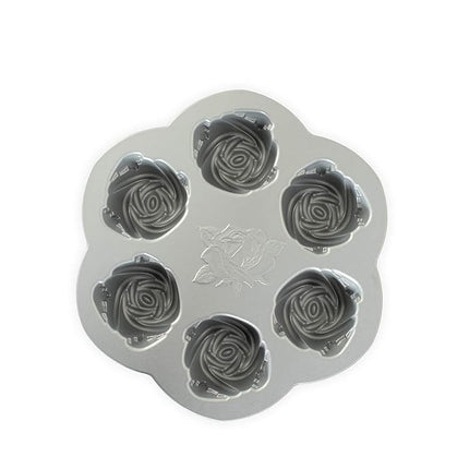 Nordic Ware Rose Bud Pan, 6 Cakelets, Toffee