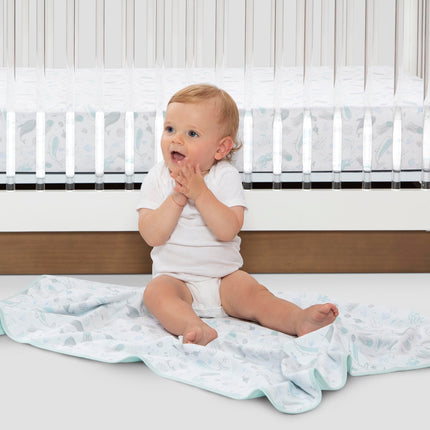 Delta Children 100% Cotton Muslin Baby Receiving Blankets for Girls and Boys � 47x47 Inches (Pack of 4), Sea Life