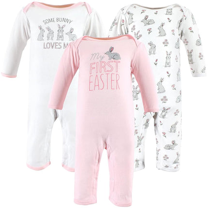 Hudson Baby baby-girls Cotton Coveralls, Some Bunny, 0-3 Months