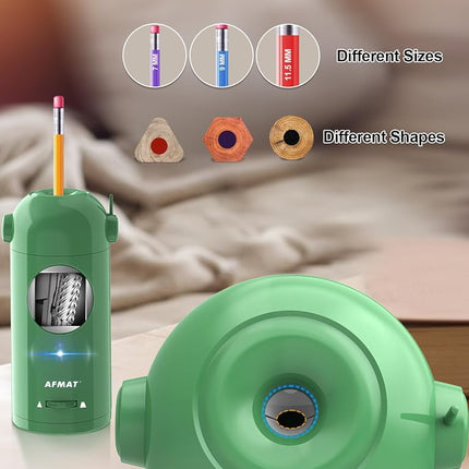 Electric Pencil Sharpener for Colored Pencils 7-11.5mm, Green