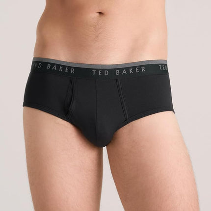 Ted Baker Men's Standard 4 Pack Cotton Stretch Briefs, Black Beauty