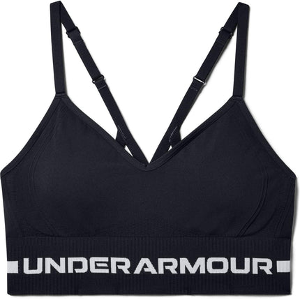 Under Armour Womens Ua Seamless Low Long Sport Bra, Black / / Halo Gray (001), XL EU