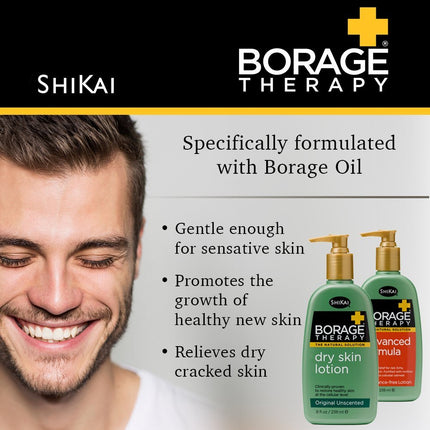 ShiKai - Crème Hydratante à base de plantes Borage Therapy pour peaux sèches, soulagement apaisant et hydratant pour peaux sèches, irritées et sujettes aux démangeaisons, non grasse, adaptée aux peaux sensibles (sans parfum, 236 ml)