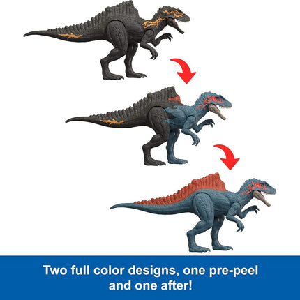 Mattel Jurassic World Dino Reveal Deluxe Concavenator Action Figure Toy, Tear Away Pack & Peel Off Color Change Dinosaur Play