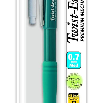 Pentel Twist-Erase Express Automatic Pencil, 0.7mm, Medium Line, Assorted Fashion Colors (QE517FEBPM)