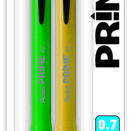 Pentel Prime Mechanical Pencil 0.7Mm Assorted Barrel Colors, Pack of 2 (AX7BP2)