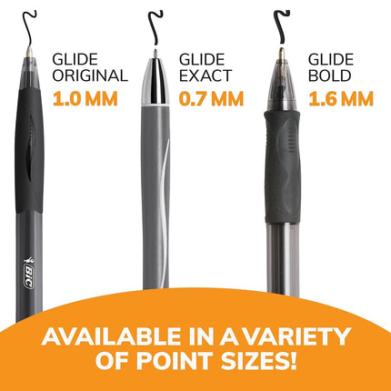 BIC Atlantis Exact Retractable Ball Pen, Fine Point (0.7 mm), Black, 12-Count