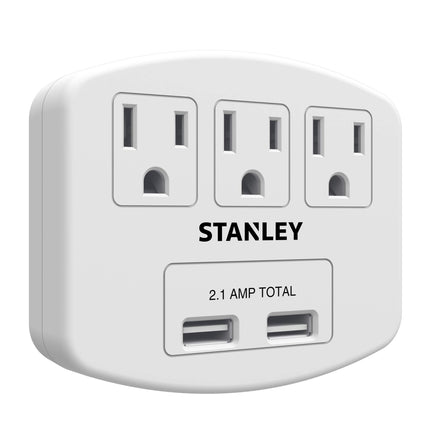 Stanley 30407 PlugMax 3 USB, White