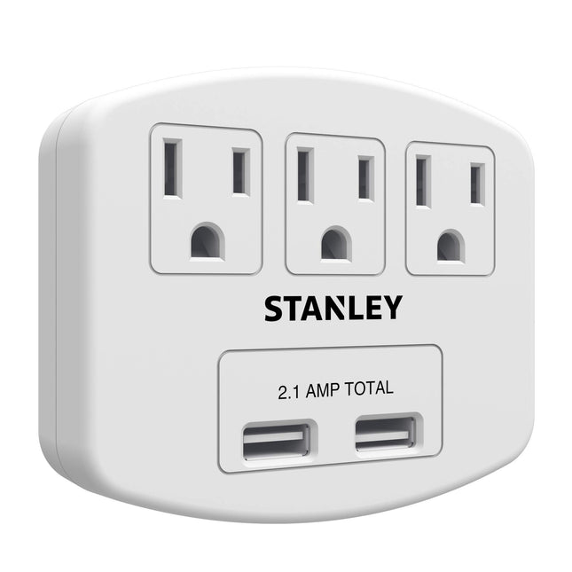 Stanley 30407 PlugMax 3 USB, White