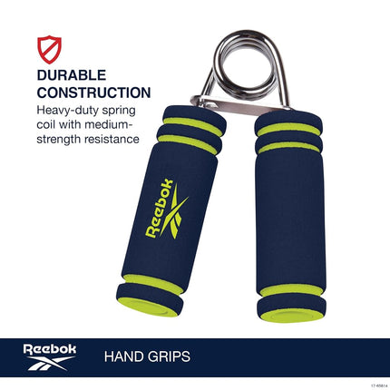 Reebok 2-Pack Hand Grip Strengthener, Spring Coiled (Red)