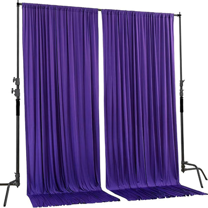 AK TRADING CO. 10 feet x 10 feet Purple IFR Polyester Backdrop Drapes Curtains Panels with Rod Pockets - Wedding Ceremony Party Home Window Decorations