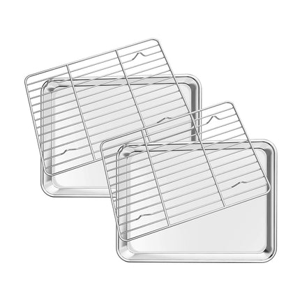 Deedro Stainless Steel Baking Sheet & Rack Set [2 
