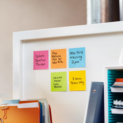 Post-it Super Sticky Notes, 5x8 in, 2 Pads, 2X The Sticking Power, Rio de Janerio Collection, Bright Colors (Orange, Pink, Blue, Green),Recyclable (5845-SS)