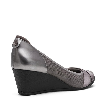 Zapatos de tacón de cuña Anne Klein Timeout para mujer, color peltre, talla 8.5