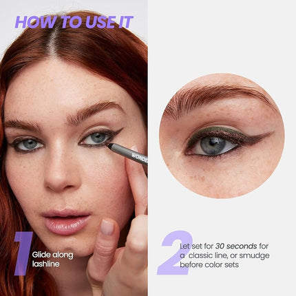 Wonderskin Eyeliner Pencil, 1440 Longwear Blue Eyeliner Pencil - Waterproof, Sharpenable & Smudge Proof (Oyster Blue)