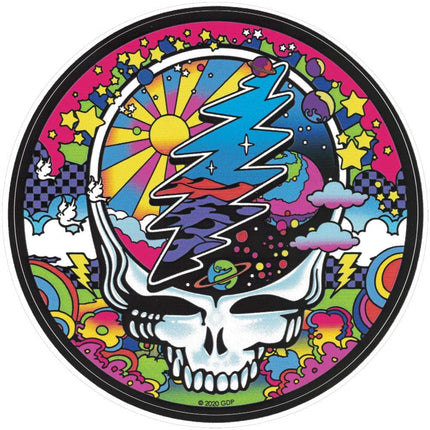 Grateful Dead Mod Max Steal Your Face Pegatina / Calcomanía de 4.5x4.5 Pulgadas con 4 Mini Pegatinas Adicionales