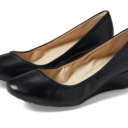Cole Haan Women's Sloane Wedge Pump, Black Leather, 4.5 UK