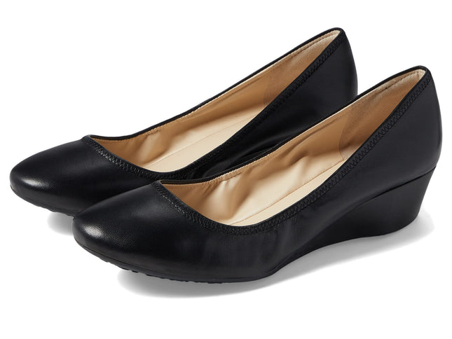 Cole Haan Women's Sloane Wedge Pump, Black Leather, 4.5 UK