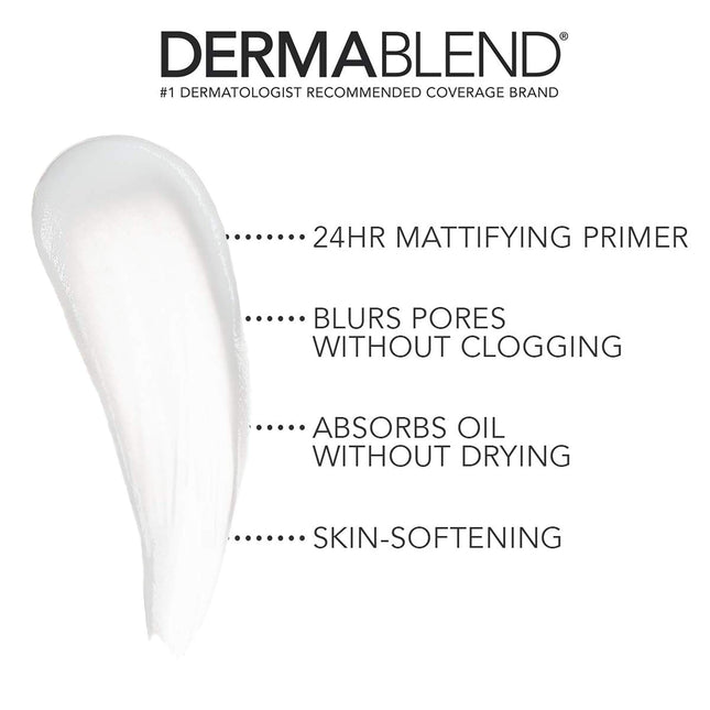 DERMABLEND, Professional Poresaver Matte Primer Oil Absorbing PoreMinimizer Never Dries Out Skin 24 Hour Makeup Extender Dermatologist Created Fragrance Free Allergy Tested 30 ml, White, I0103446