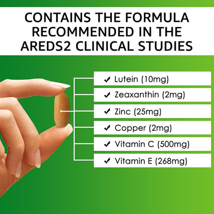 Vision Defender AREDS2 Eye Vitamins, Lutein Zinc Copper, Vegan, 90 Tablets