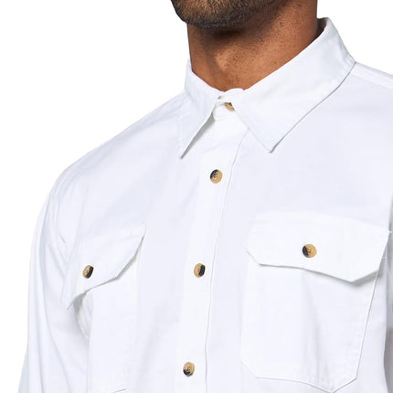 Wrangler Authentics Men's Long Sleeve Classic Woven Shirt, Bright White, XXL
