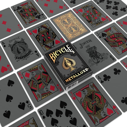 Bicycle Black and Gold Metalluxe Playing Cards – Premium Foil Metalluxe Deck– Classic Poker Size, Collectible Luxury Design, Great for Game Night, Gifting, and Stocking Stuffer