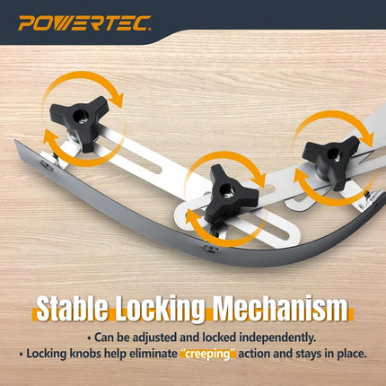 POWERTEC 71527 Plantilla de curva flexible de 107 pulgadas - Herramienta profesional para trabajar la madera con contorno