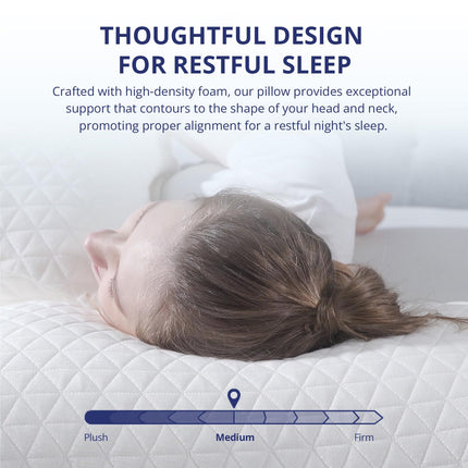 EGOHOME Shredded Memory Foam Pillows, Bed Pillows for Sleeping, Medium Pillows Standard/Queen Size Pillow for Side Back Stomach Sleepers, Neck Support Pillow with Washable Removable Cover (2Pack)