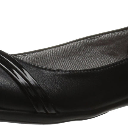 LifeStride Women's, Aliza Flat, Black Smooth, 6 Wi