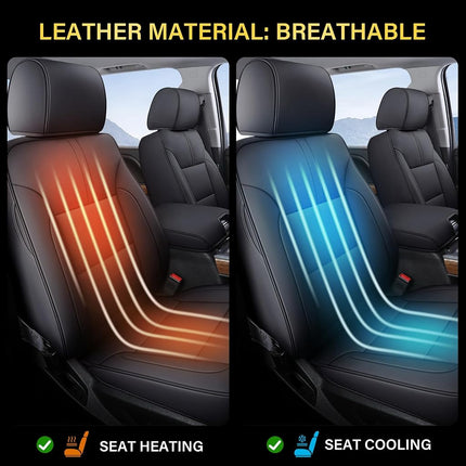 Coverado Chevy Silverado Car Seat Covers, Waterproof Car Seat Protectors Fit for 2014-2018 Chevy Silverado GMC Sierra 1500 and 2015-2019 2500HD 3500HD Crew Cab(Full Set, Black)