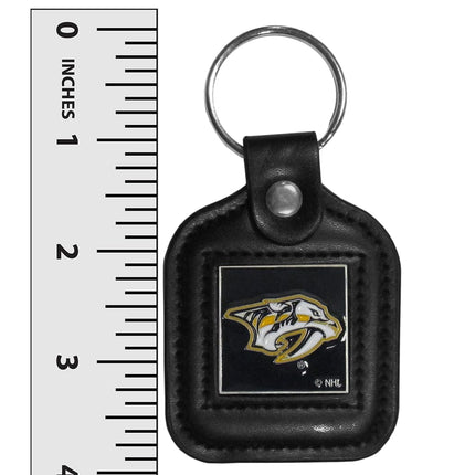 NHL Siskiyou Sports Fan Shop Porte-clés carré en cuir Nashville Predators Taille Unique Noir