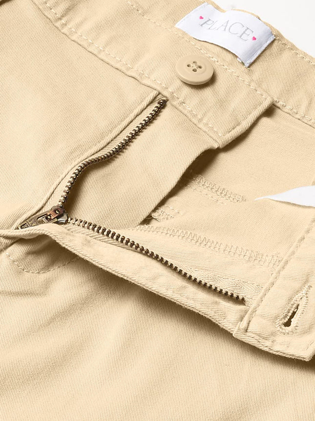 The Children's Place Girl's Bootcut Chino Pants, Sandy/Tidal, 4 slim