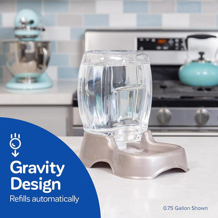 Petmate Pet Cafe Gravity Waterer Cat and Dog Water, Pearl Ash Blue,1.5 GAL, Made in USA