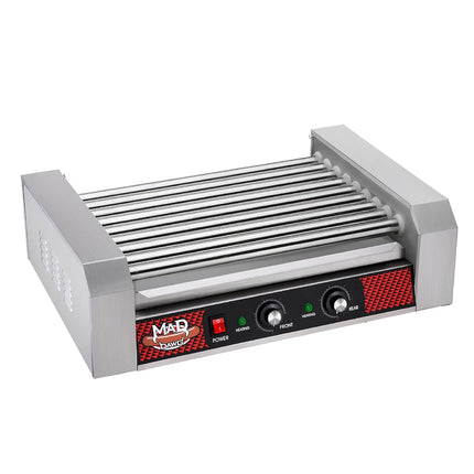 GRETA NORTHERN POPCORN COMPANY Gril à hot-dogs avec 9 rouleaux en acier inoxydable, ZPG-6002E, gris