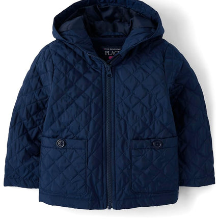 The Children's Place bebé-niñas y sudadera con capucha acolchada con cremallera para niños pequeños, Tidal, 5T
