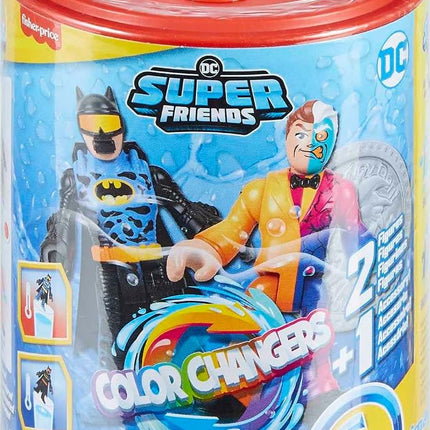 Fisher-Price Imaginext DC Super Friends Batman Toy Figure Set with Batman Two-Face and Color-Changing Action, 4 Pieces, Color Changers, Age 3-8 Years
