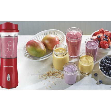Hamilton Beach Shakes and Smoothies with BPA-Free Personal Blender, 14 oz, Red